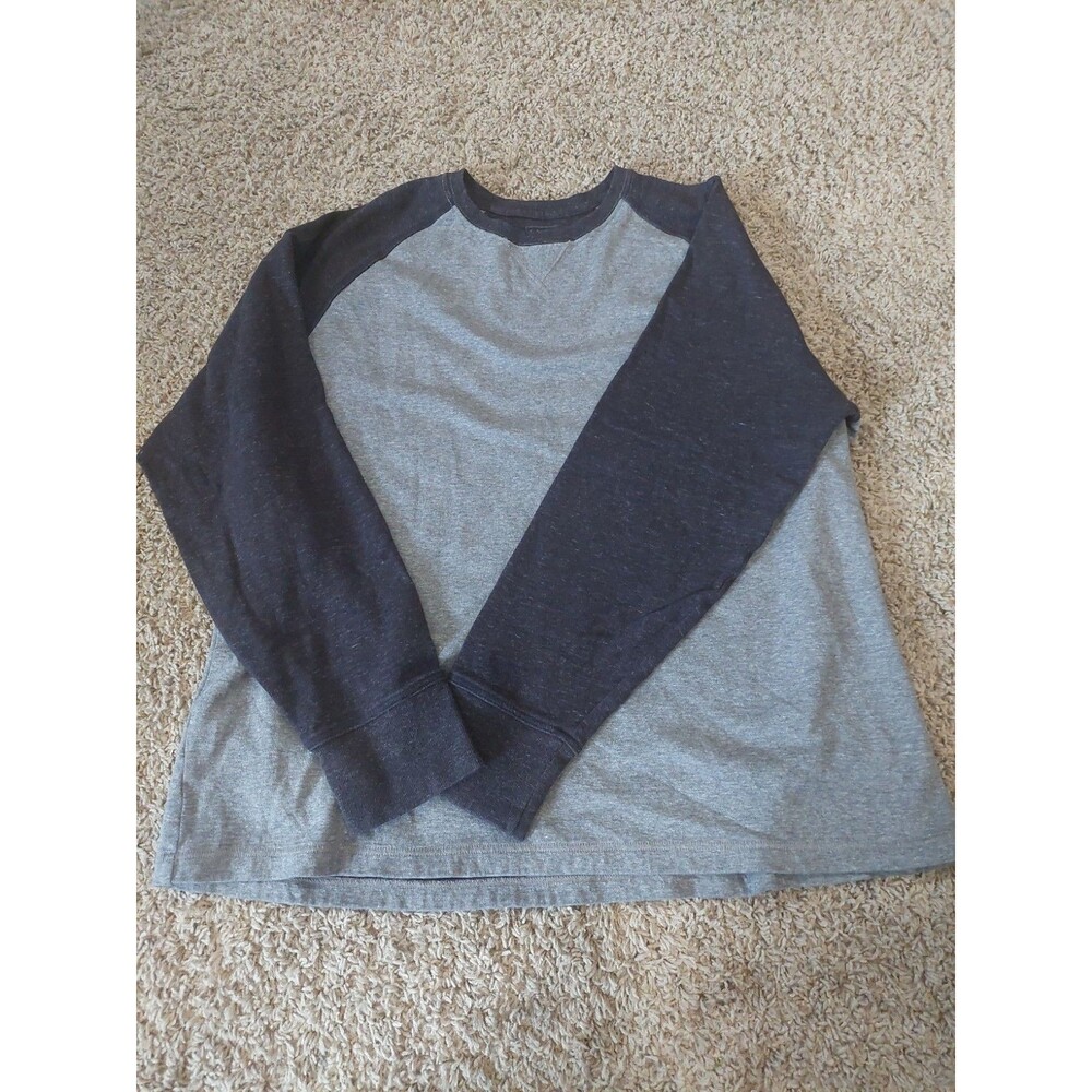L.L. Bean Men's XL Long Sleeve Washed Cotton Double-Knit Raglan Crewneck Shirt